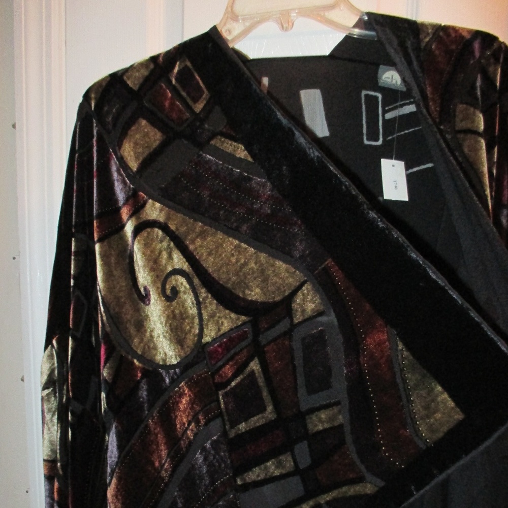 Cocoon House Burnout Velvet/Sheer Shrug